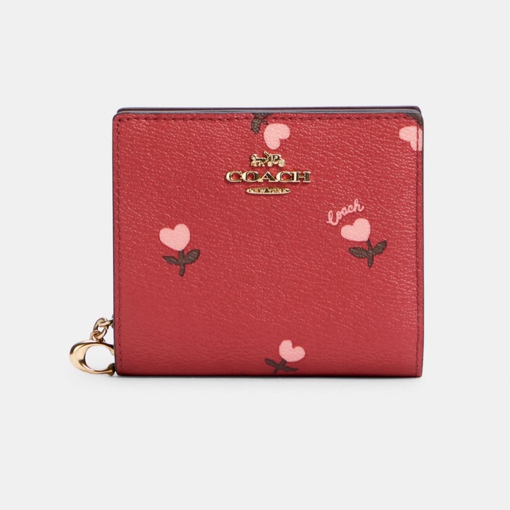 AUTHENTIC COACH NWT Snap Wallet With Heart Floral